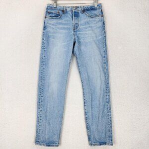 Levis Jeans Womens 28 Blue Wedgie Straight High Rise Light Wash Button Fly Denim
